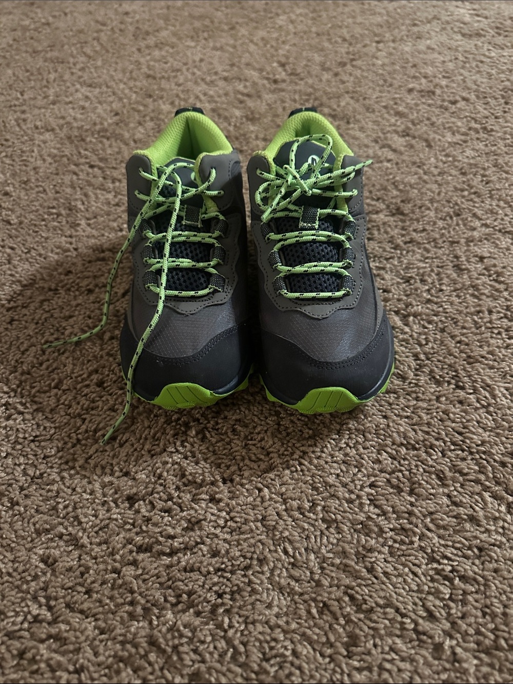 Kids Grey and Lime hiking shoes